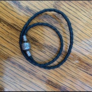 Pandora black double wrap bracelet